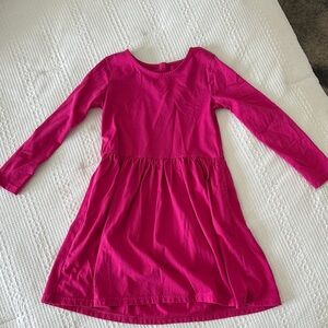 Primary Bright Pink Long Sleeve Kids Dress